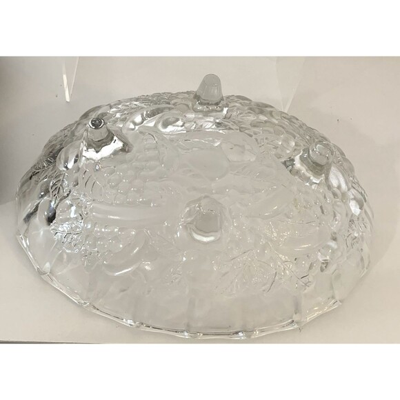 Indiana Glass Crystal Footed Fruit Bowl 8"x12" Oval Scalloped Original Box - Picture 3 of 7